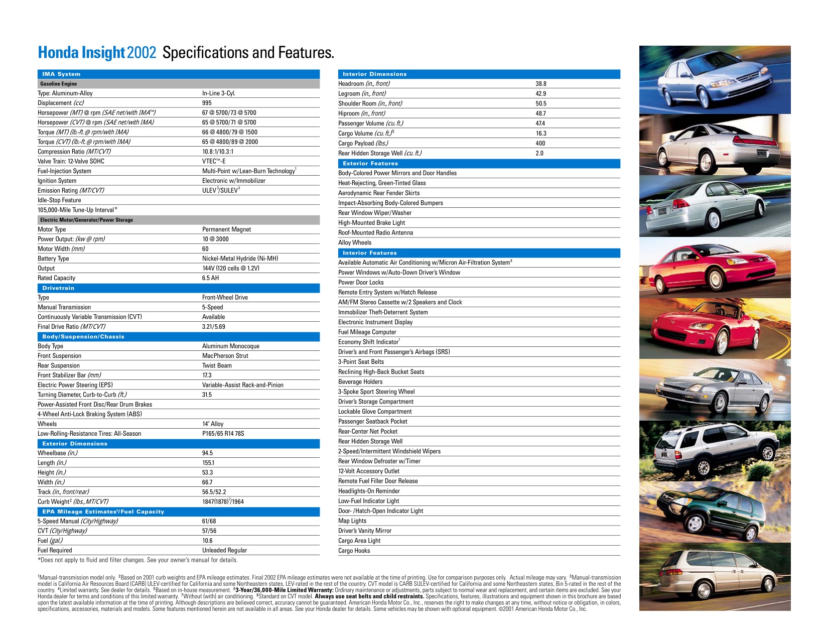 2002 Honda Insight Brochure Page 2